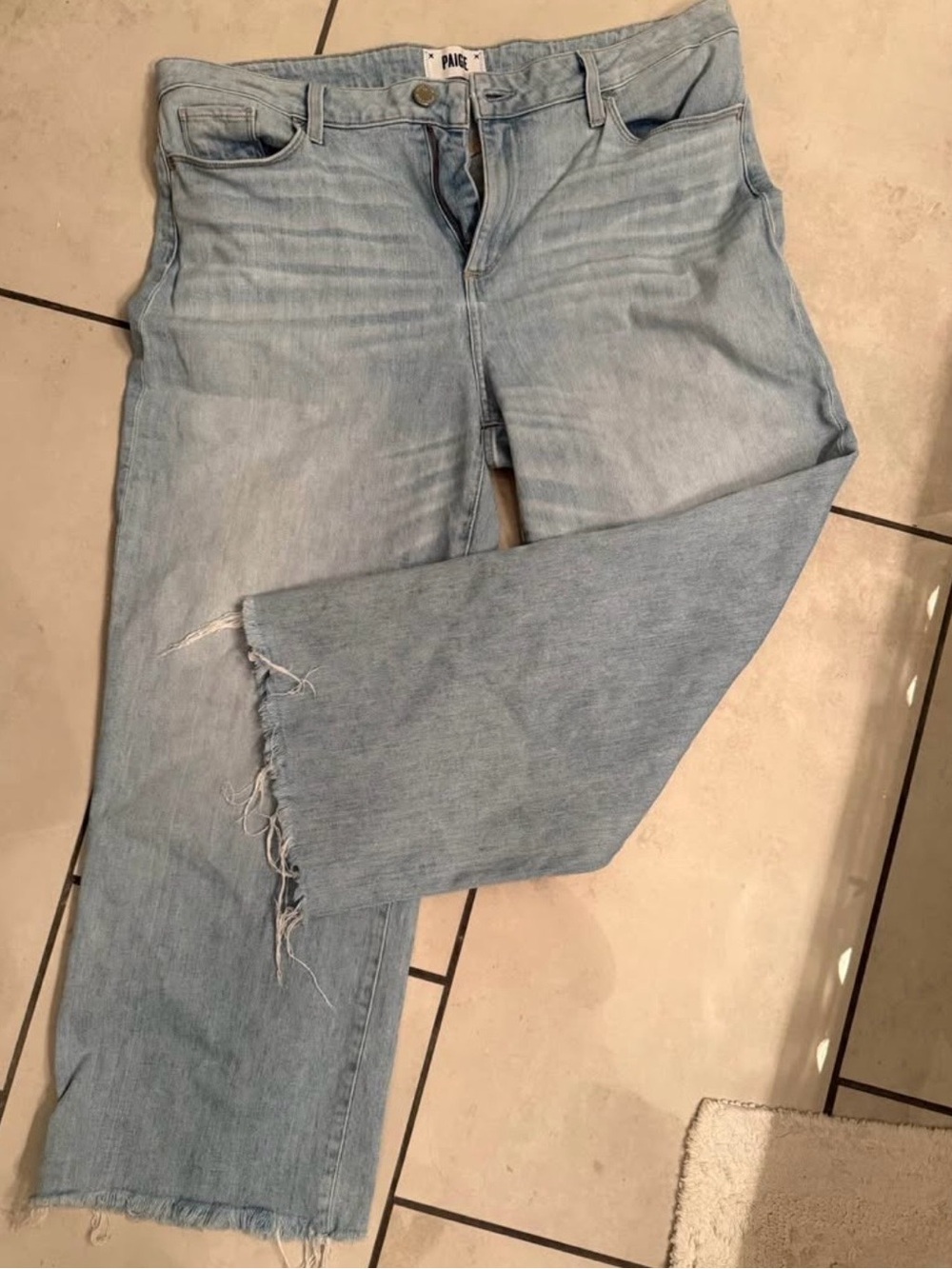 PAIGE Nellie Light Blue Denim High-Rise Jeans